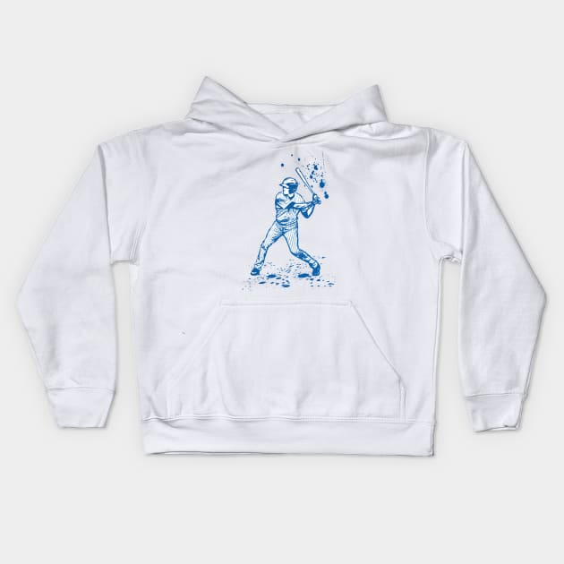 Baseball Batter or Hitter in Launch Position - 01 Kids Hoodie by SPJE Illustration Photography